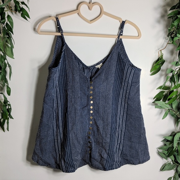 En Creme Embroidered Oversize Tank Top Size Small - Picture 1 of 6